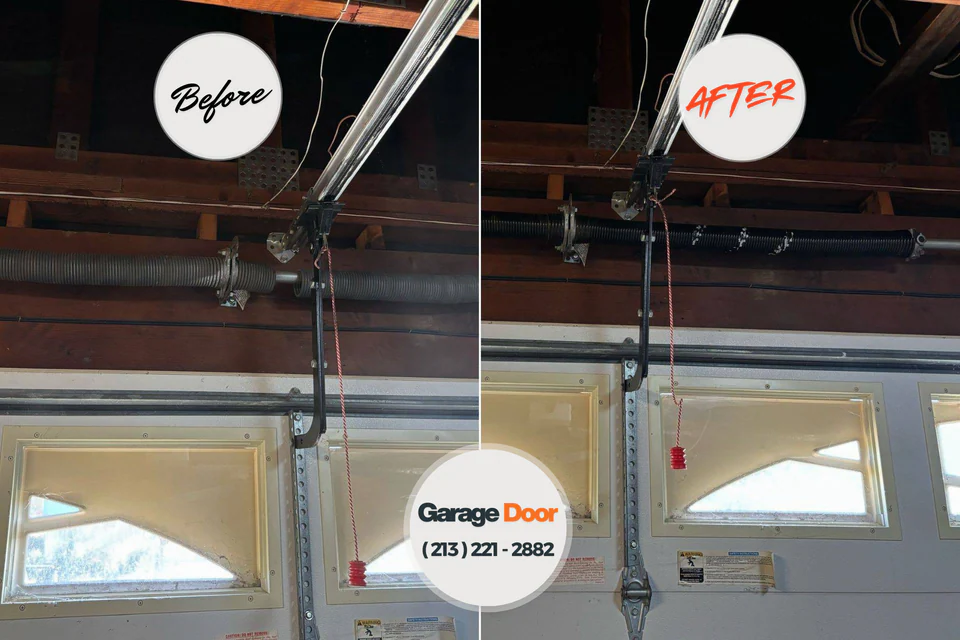 Before and after: garage door repair Medina County